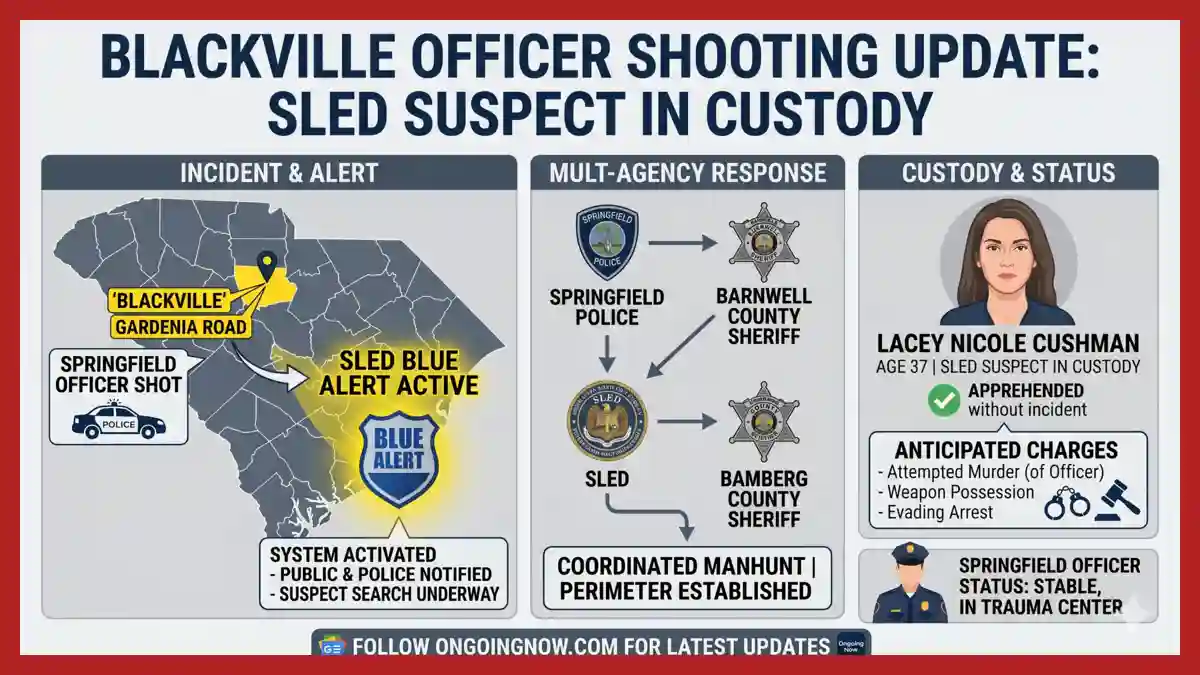 SLED Suspect in Custody Following Officer Shooting | Ongoingnow