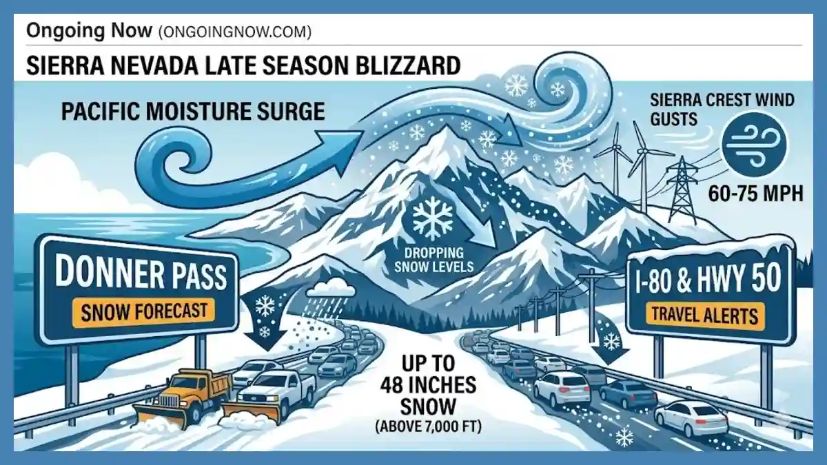 Sierra Nevada Alert 4ft of Snow to Hit I-80, Hwy 50